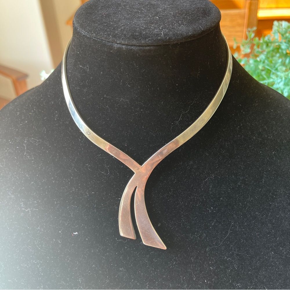 Alicia Plata Mexico Sterling Silver .925 Mid Century Modernist Necklace 44g - Picture 10 of 12
